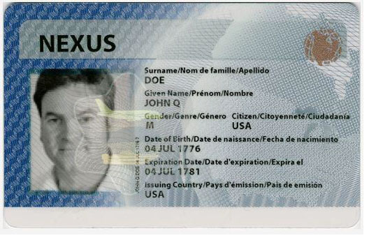 front part of an identification document