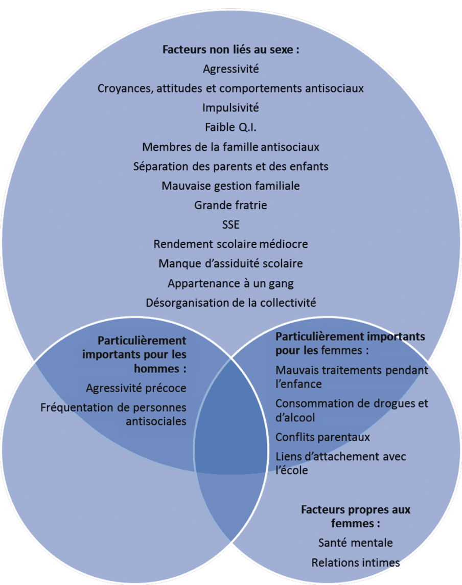 Figure 1 – Facteurs de risque propres au sexe ou qui n'y sont pas liés