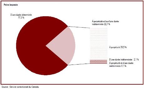 Les délinquants qui purgent une peine d'emprisonnement à perpétuité ou d'une durée indéterminée représentent 23 % de la population totale de délinquants