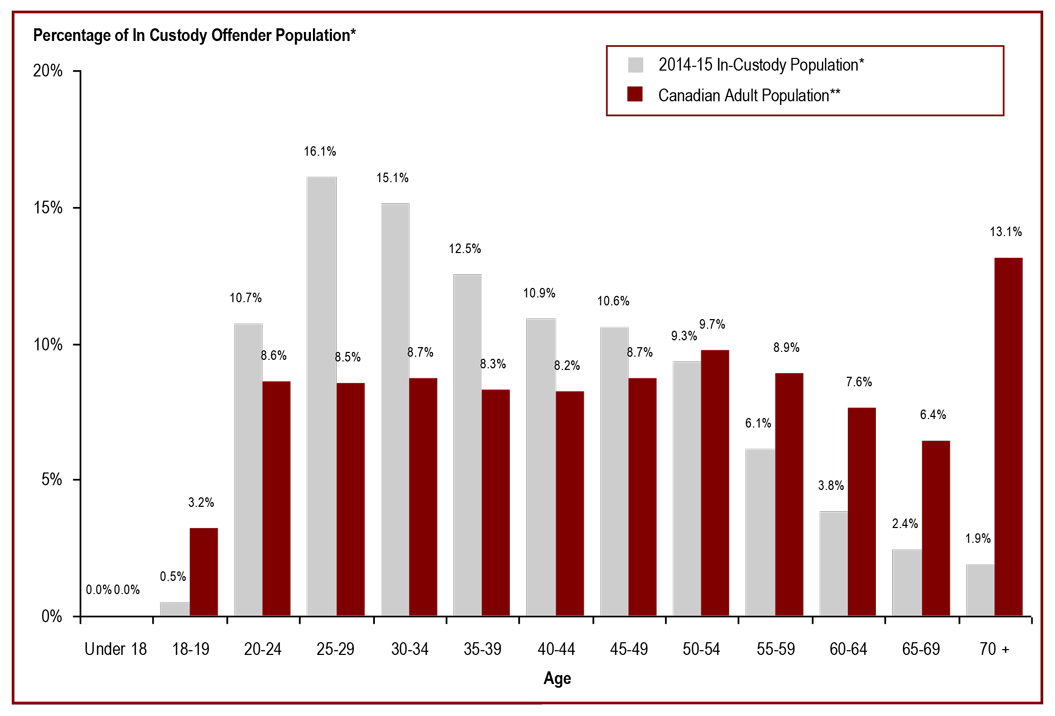 23% of the in custody offender population is aged 50 or over - percentage of In Custody offender population